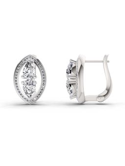 Sparkles - Lab Grown Diamond 2.63 Pear Shape Cluster Earrings 14K White Gold