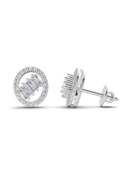 Sparkles - Lab Grown Diamond 0.47 Round Shape Cluster Earrings 14K White Gold