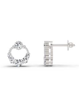 Sparkles - Lab Grown Diamond 0.69 Round Shape Stud Earrings 14K White Gold