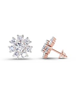 Sparkles - Lab Grown Diamond 2.89 Round Shape Halo Earrings 14K Rose Gold