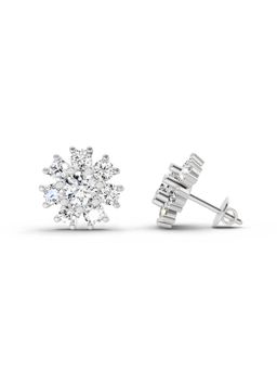 Sparkles - Lab Grown Diamond 2.89 Round Shape Halo Earrings 14K White Gold