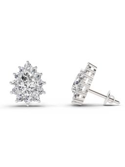 Sparkles - Lab Grown Diamond 1.67 Pear Shape Halo Earrings 14K White Gold