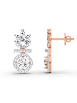 Sparkles - Lab Grown Diamond 1.26 Marquise Shape Dangle Earrings 14K Rose Gold