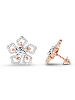 Sparkles - Lab Grown Diamond 2.66 Round Shape Cluster Earrings 14K Rose Gold