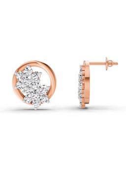 Sparkles - Lab Grown Diamond 1.82 Round Shape Cluster Earrings 14K Rose Gold