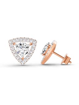 Sparkles - Lab Grown Diamond 1.9 Round Shape Halo Earrings 14K Rose Gold