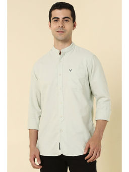 Allen Solly - Men Green Solid Full Sleeves Casual Shirt