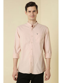 Allen Solly - Men Peach Solid Full Sleeves Casual Shirt