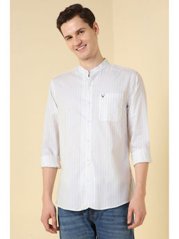 Allen Solly - Men White Stripes Full Sleeves Casual Shirt