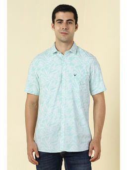 Allen Solly - Men Light Blue Print Half Sleeves Casual Shirt