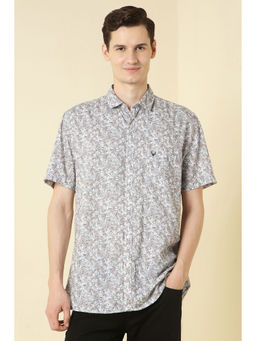 Allen Solly - Men Grey Floral Print Half Sleeves Casual Shirt