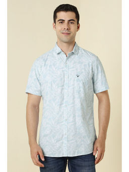 Allen Solly - Men Light Blue Print Half Sleeves Casual Shirt