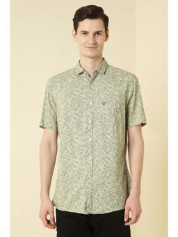 Allen Solly - Men Green Print Half Sleeves Casual Shirt