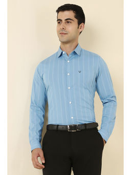 Allen Solly - Men Light Blue Stripes Full Sleeves Formal Shirt