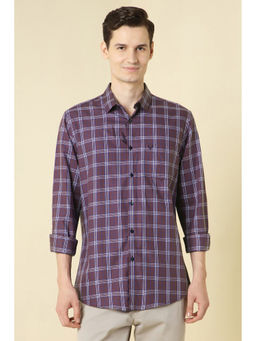Allen Solly - Men Purple Checks Full Sleeves Casual Shirt