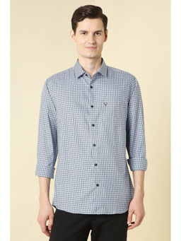 Allen Solly - Men Blue Checks Full Sleeves Casual Shirt