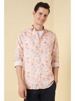 Allen Solly - Men Peach Floral Print Full Sleeves Casual Shirt