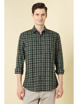 Allen Solly - Men Green Checks Full Sleeves Casual Shirt
