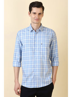 Allen Solly - Men Light Blue Checks Full Sleeves Casual Shirt