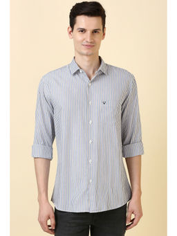 Allen Solly - Men Light Blue Stripes Full Sleeves Casual Shirt