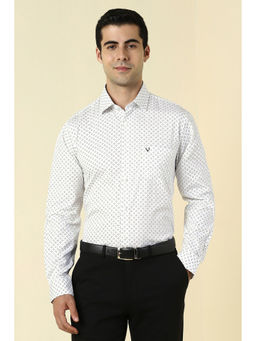 Allen Solly - Men White Print Full Sleeves Formal Shirt