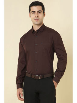 Allen Solly - Men Brown Print Full Sleeves Formal Shirt