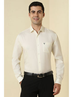 Allen Solly - Men Cream Print Full Sleeves Formal Shirt