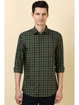 Allen Solly - Men Green Checks Full Sleeves Casual Shirt