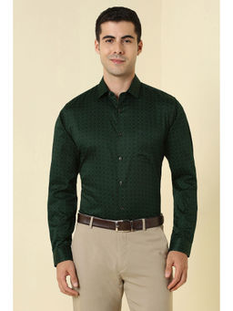 Allen Solly - Men Green Print Full Sleeves Formal Shirt