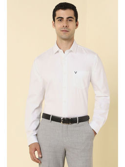 Allen Solly - Men White Solid Full Sleeves Formal Shirt