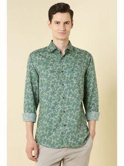 Allen Solly - Men Green Print Full Sleeves Casual Shirt
