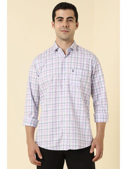 Allen Solly - Men Purple Checks Full Sleeves Casual Shirt