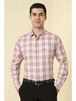 Allen Solly - Men Pink Checks Full Sleeves Formal Shirt