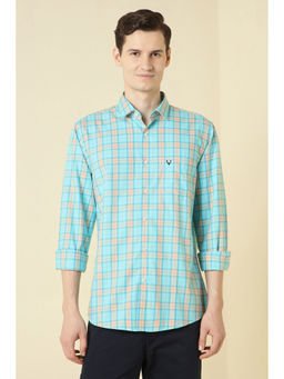 Allen Solly - Men Light Blue Checks Full Sleeves Casual Shirt