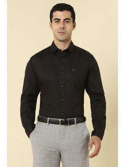 Allen Solly - Men Black Solid Full Sleeves Formal Shirt