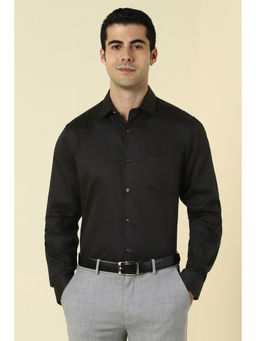 Allen Solly - Men Black Solid Full Sleeves Formal Shirt