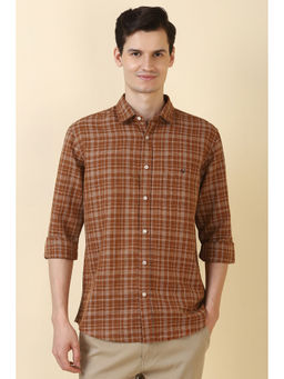 Allen Solly - Men Brown Checks Full Sleeves Casual Shirt