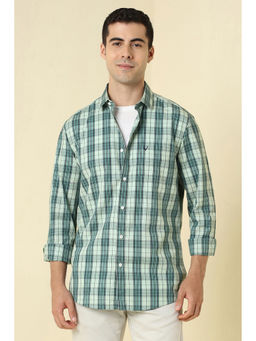 Allen Solly - Men Green Checks Full Sleeves Casual Shirt