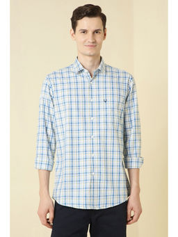 Allen Solly - Men Light Blue Checks Full Sleeves Casual Shirt