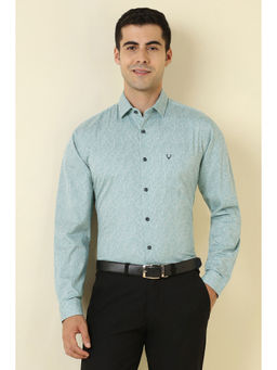 Allen Solly - Men Sea Green Print Full Sleeves Formal Shirt