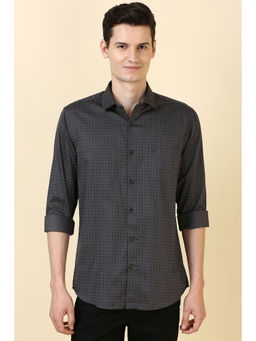 Allen Solly - Men Charcoal Print Full Sleeves Casual Shirt