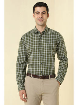 Allen Solly - Men Olive Checks Full Sleeves Formal Shirt