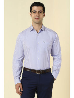 Allen Solly - Men Powder Blue Stripes Full Sleeves Formal Shirt