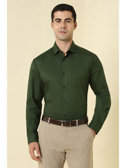 Allen Solly - Men Green Solid Full Sleeves Formal Shirt