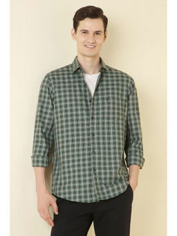 Allen Solly - Men Green Checks Full Sleeves Casual Shirt
