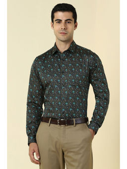 Allen Solly - Men Navy Blue Floral Print Full Sleeves Shirt