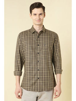 Allen Solly - Men Brown Checks Full Sleeves Casual Shirt
