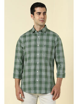 Allen Solly - Men Green Checks Full Sleeves Casual Shirt