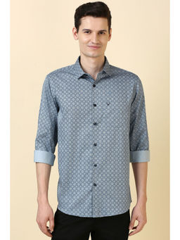 Allen Solly - Men Blue Print Full Sleeves Casual Shirt
