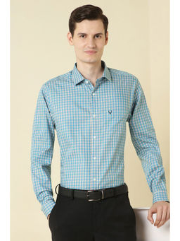 Allen Solly - Men Blue Checks Full Sleeves Formal Shirt
